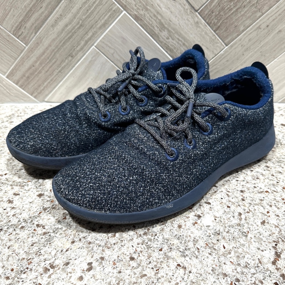 allbirds Wool Runner Sneakers Trainers Travel Shoes Navy Blue - Men's Size 12